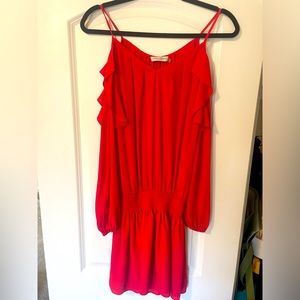 RAMY BROOK M red off the shoulder long sleeve dress